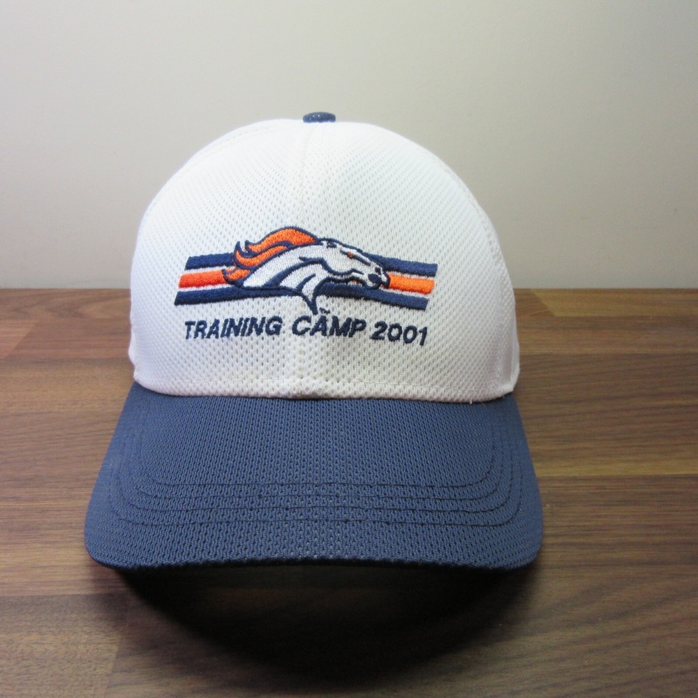 VINTAGE Denver Broncos Hat Mens White Snap Back Training Camp 2001 NFL Football